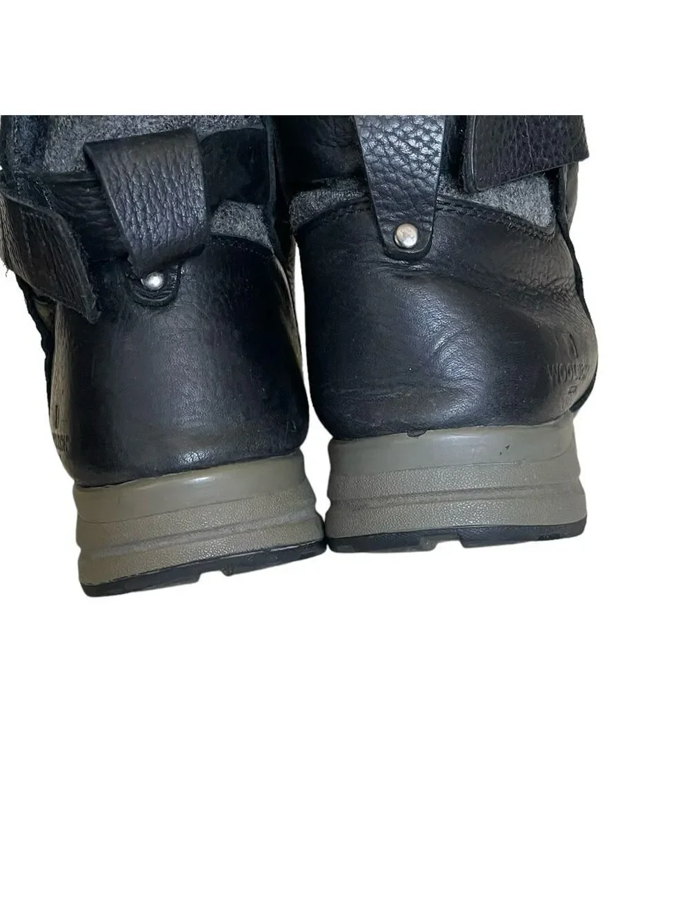 WOOLRICH Black Leather Winter Ankle Boots 10